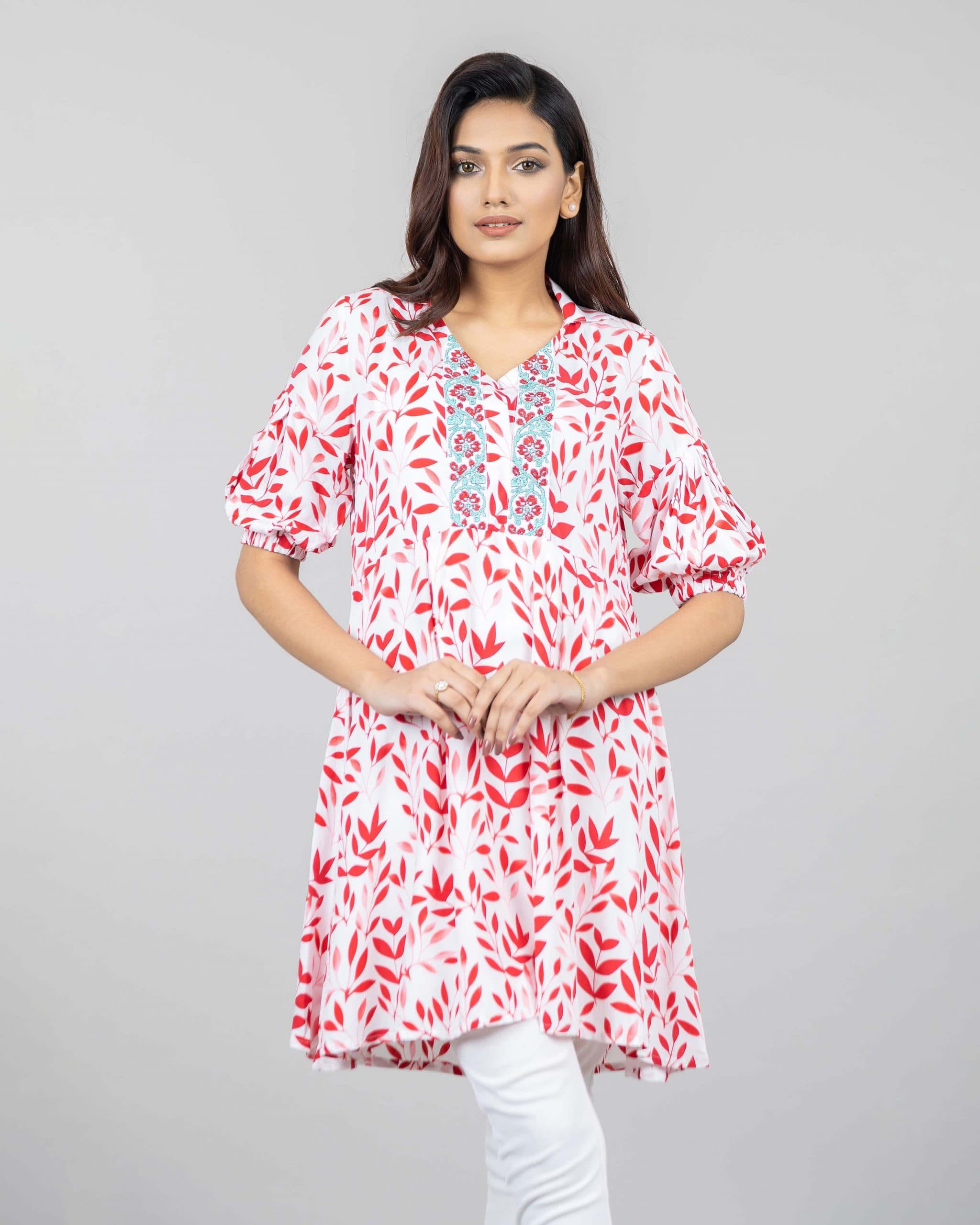 WOMENS WOVEN LONG TOPS